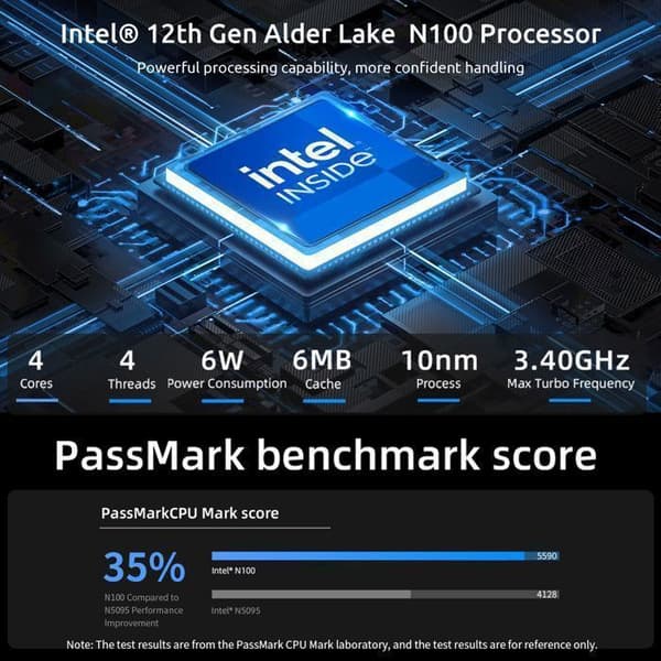 Mini PC - BMAX - B4 Plus - Intel N100 - 16 GB RAM - 512 GB SSD