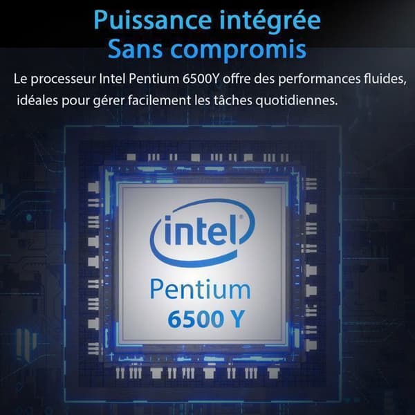 Mini PC - ERVPES - B20E - Intel Pentium 6500Y - 8Go RAM - SSD 128Go