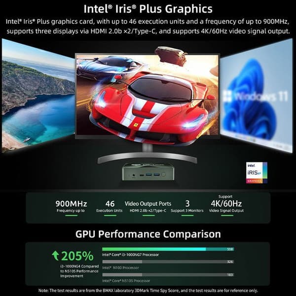 BMAX B6 Plus Mini-PC Intel Core i3 12GB RAM 512GB SSD