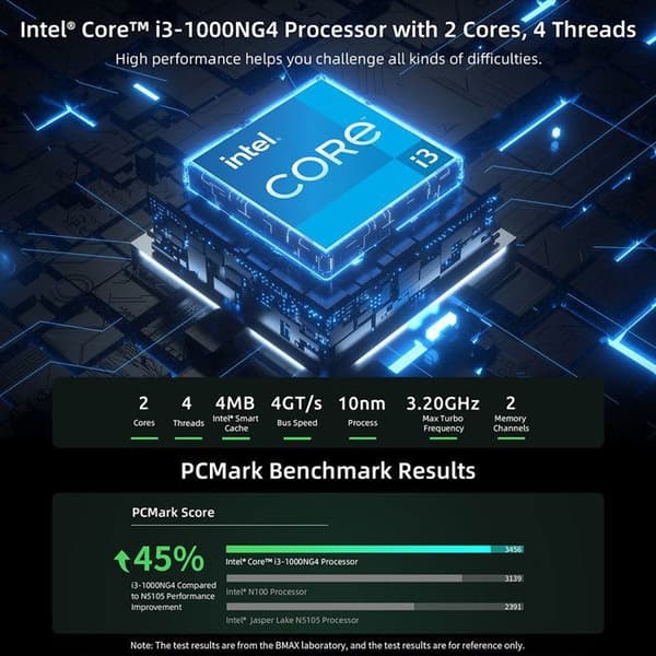 Mini PC - BMAX - B6 Plus - Intel Core i3-1000NG4 3.2GHz - 12 Go RAM - 512 Go SSD