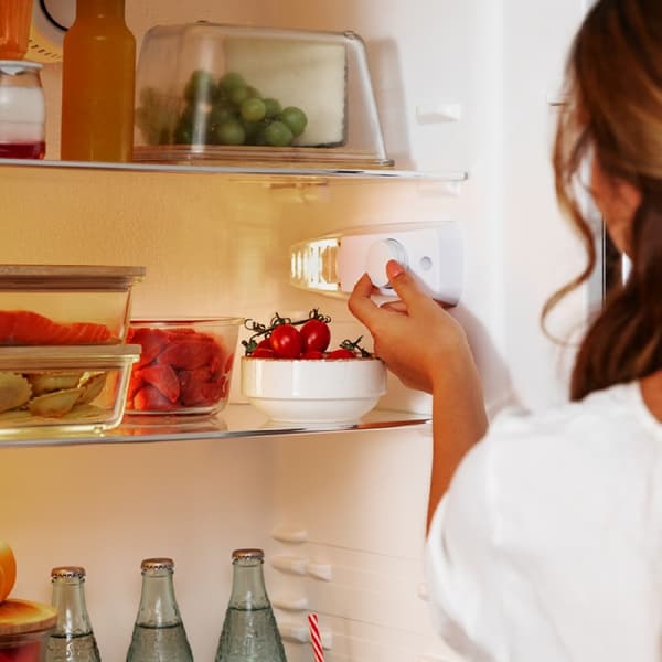 Cecotec Origin Green Retro Combi refrigerator, class E, with 300L capacity, LED inside and glass trays.