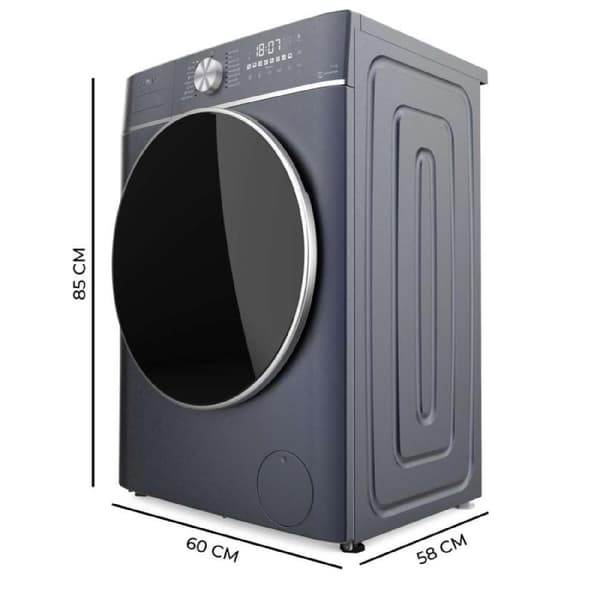 Cecotec 10-kg front-loading washing machine, 1400 rpm. 16 programmes, Inverter Plus motor, SteamMax, automatic load and XXL touch display. Class A.