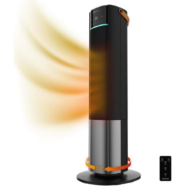 Cecotec Standing PTC heater with 2000 W, oscillation, digital display, touch and remote control, adjustable thermostat and 3 operating modes.