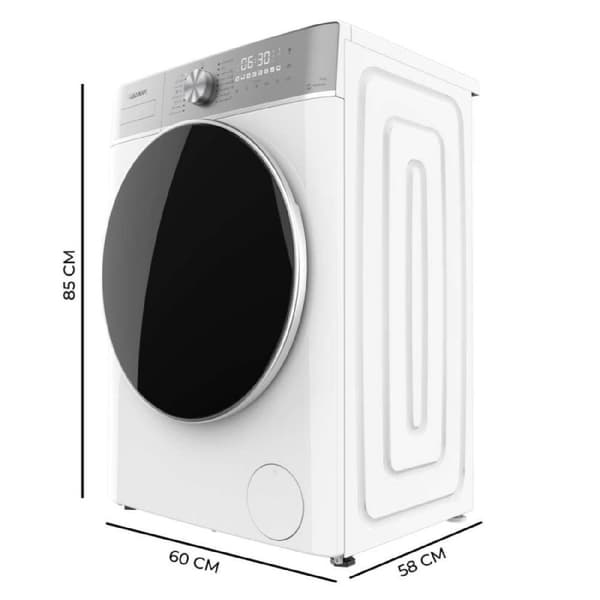 Cecotec 8-kg front-loading washing machine, 1400 rpm. 16 programmes, Inverter Plus motor, SteamMax, automatic load and XXL touch display. Class A.