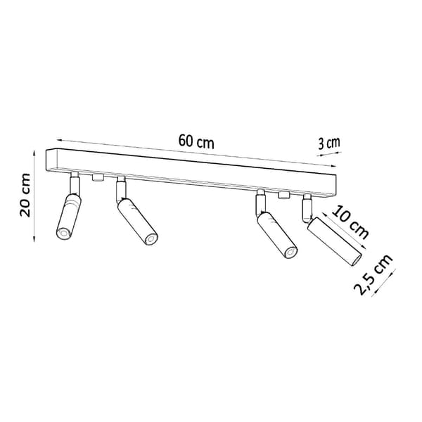 Taklampa EYETECH 4 vit