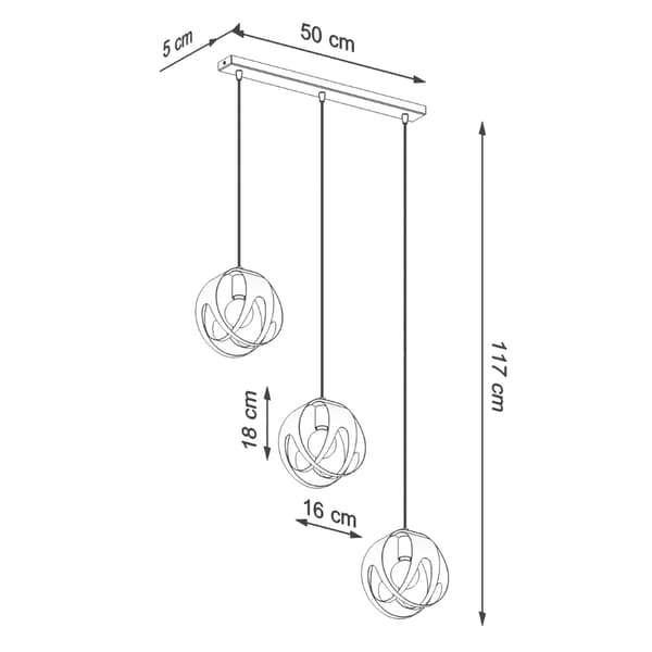Pendel lampa TULOS 3L vit