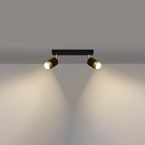 Taklampa NERO 2 svart/guld