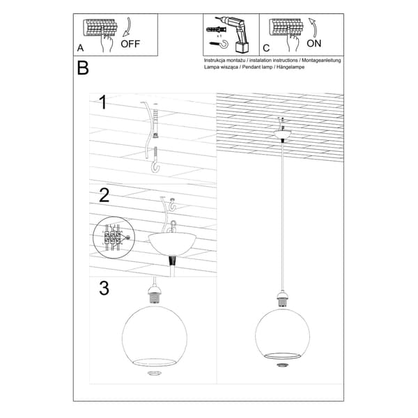 Pendel lampa BALL röd