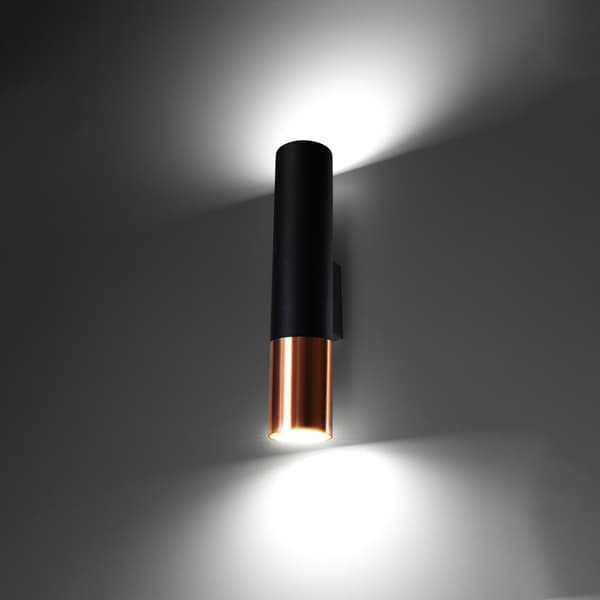 Vägglampa LOOPEZ svart/koppar