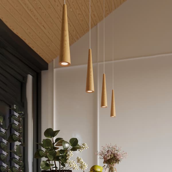 Pendel lampa SULA 3P naturträ