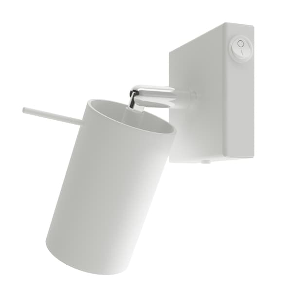 Vägglampa RING vit med strömbrytare