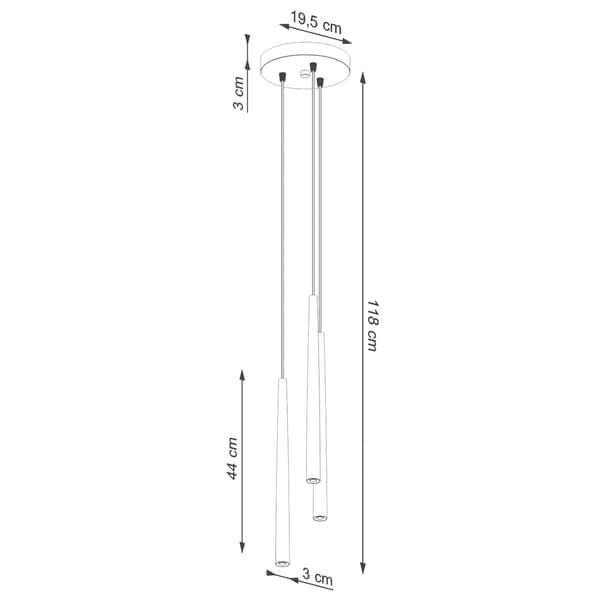 Pedantlampa BLISS 3P svart