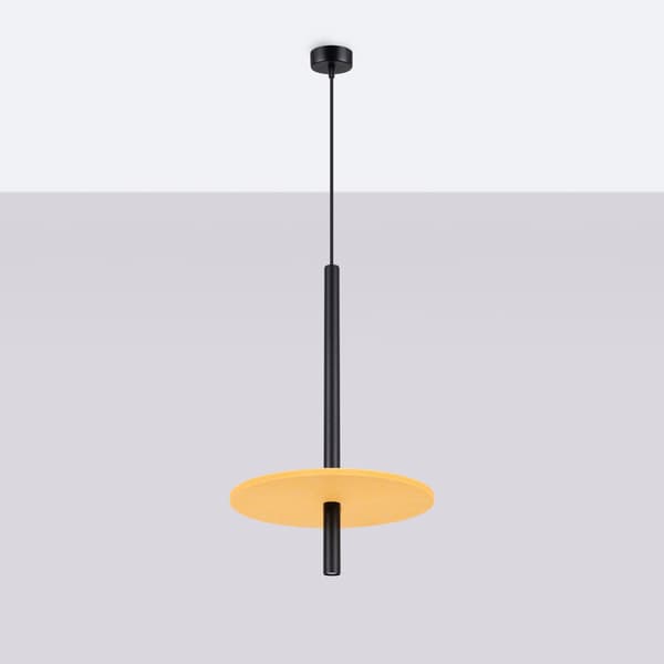Pendellampa FELTRO 1 svart/gul