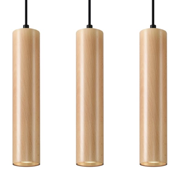 Hängande lampa LINO 3 trä