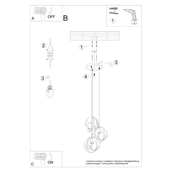 Pendel lampa TULOS 3P vit