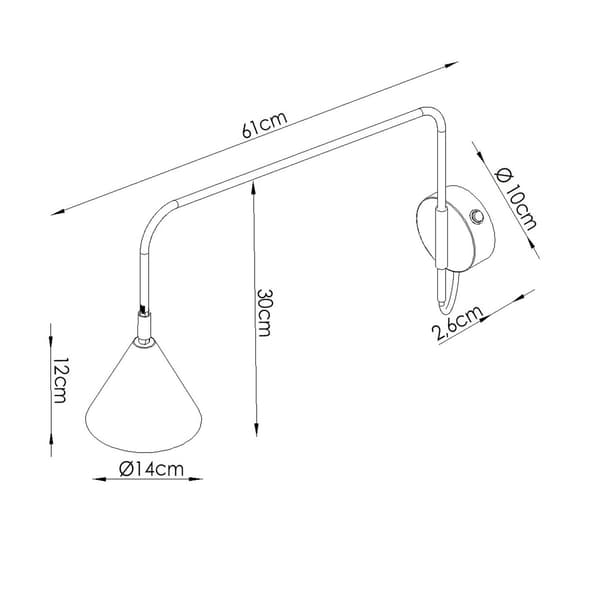 Vägglampa NOX 1 beige med strömbrytare