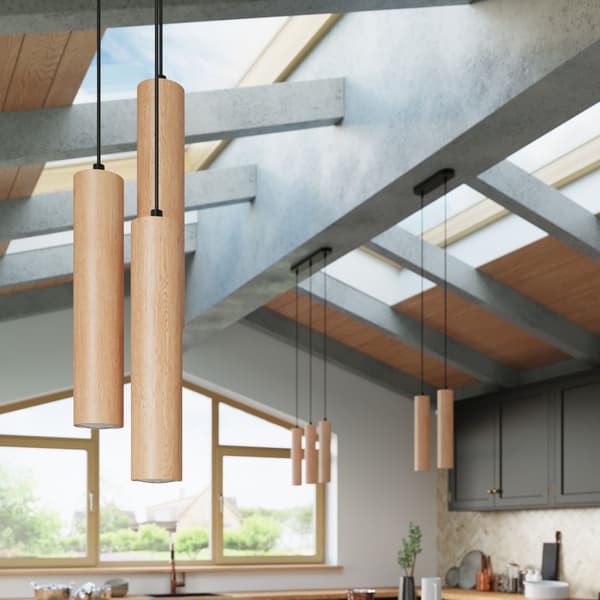 Hängande lampa LINO 3 trä