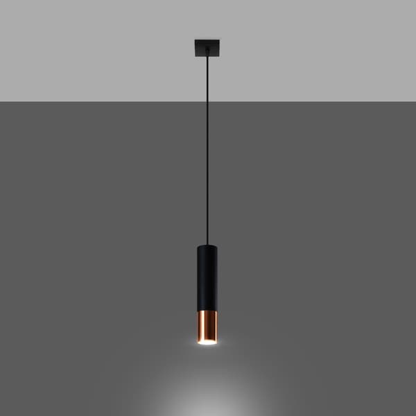 Pendel lampa LOOPEZ 1 svart/koppar