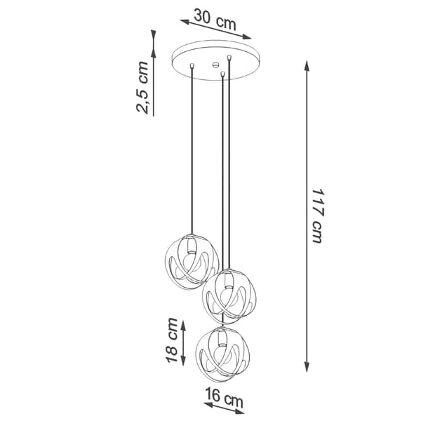 Pendel lampa TULOS 3P vit