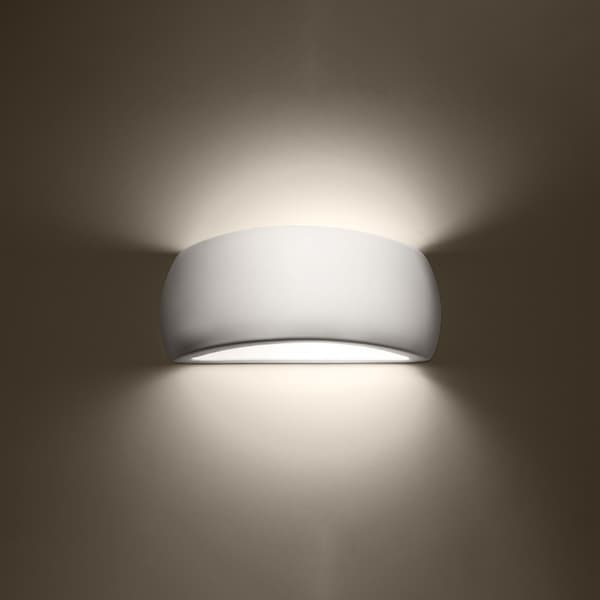 Lackerad vägglampa PONTIUS vit glans
