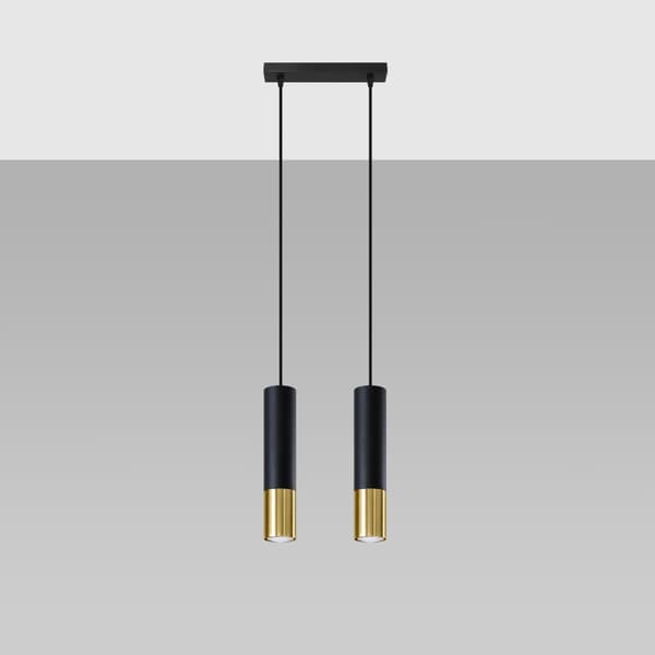 Pendel lampa LOOPEZ 2 svart/guld