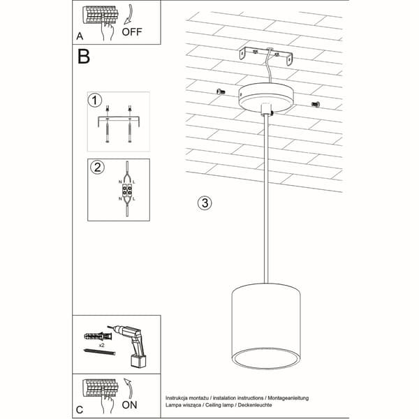 Pendel lampa ORBIS 1 grå