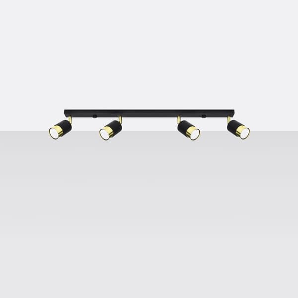 Taklampa NERO 4 svart/guld