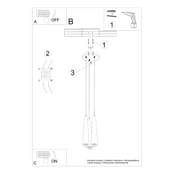 Pendel lampa SULA 3P naturträ