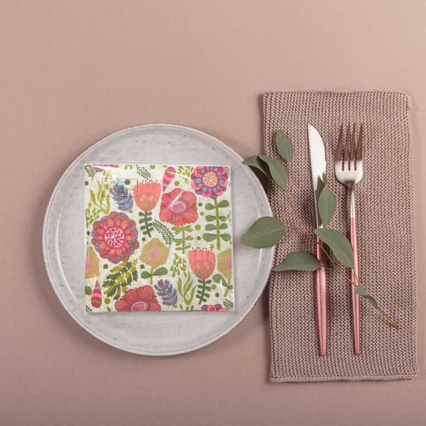 Servett Blommor 33x33cm