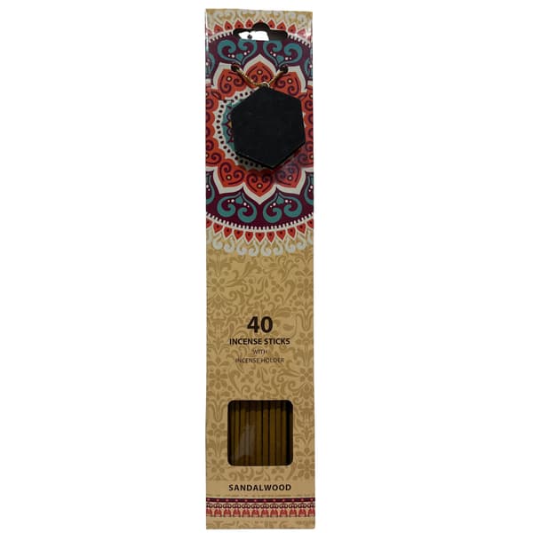 Rökelse Sandalwood med hållare 40-pack