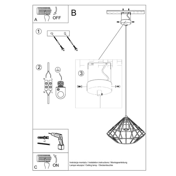 Pendel lampa UMBERTO vit