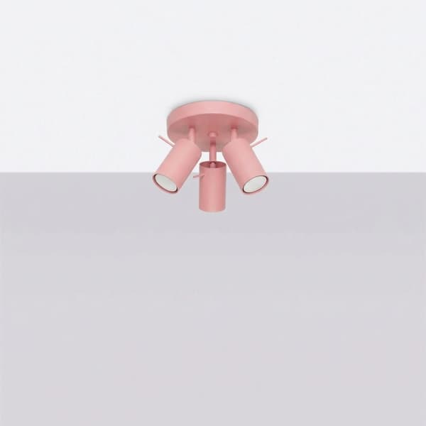 Taklampa RING 3P rosa