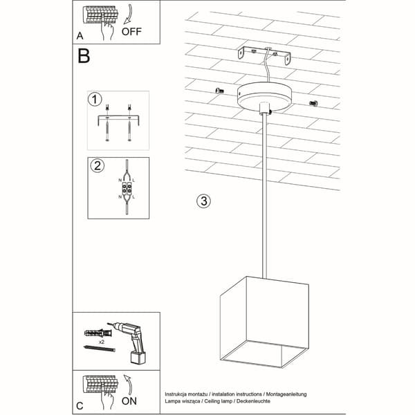Pendel lampa QUAD 1 svart
