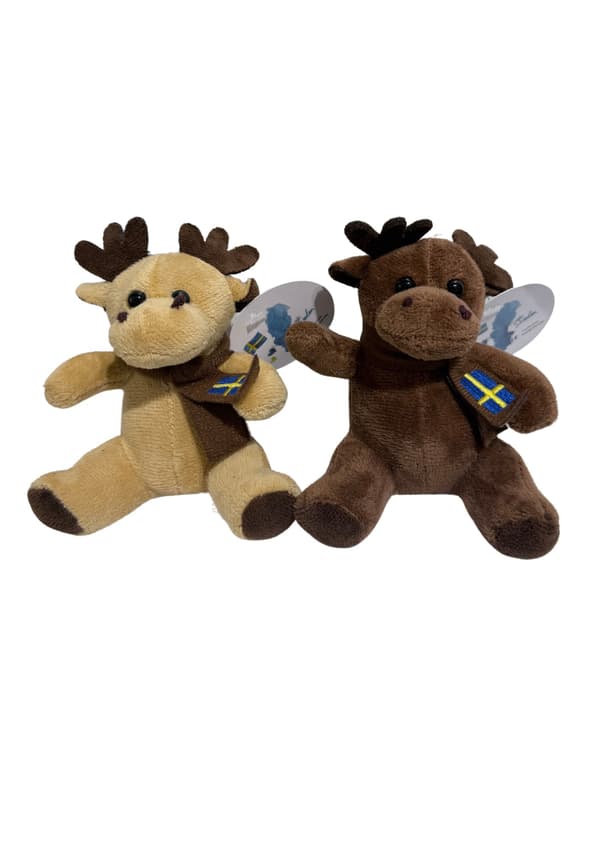 Nyckelring Älg Brun Beige Sverige 13 cm
