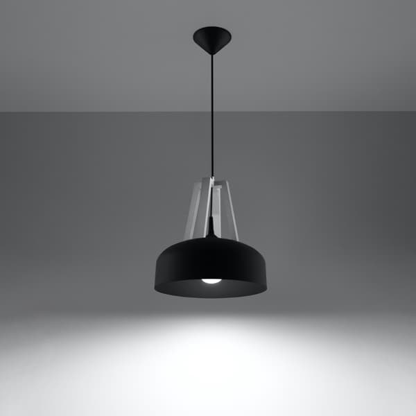 Pendel lampa CASCO svart/vit