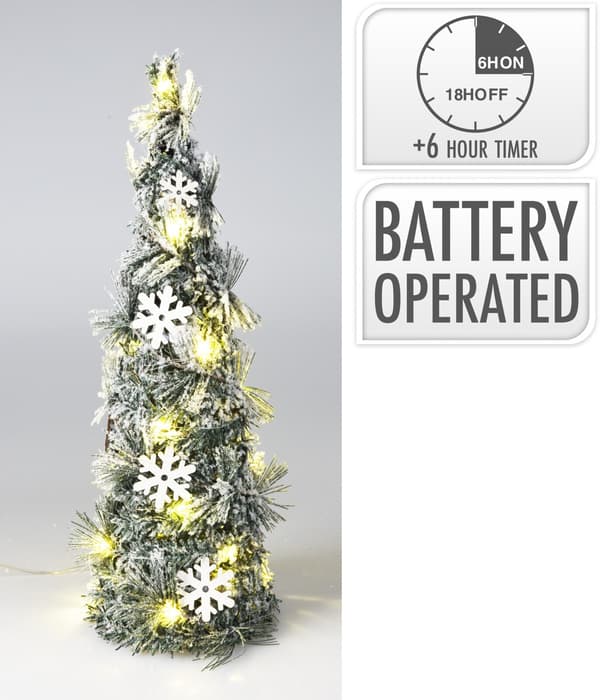 Julkon med Snö LED-belysning Belysning Timer 40 cm