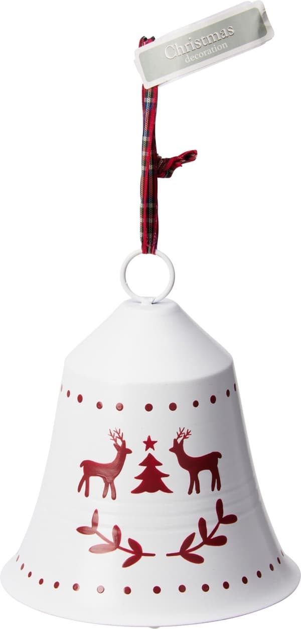 Klocka Jul Bjällra Vit Snöflingor 15 cm