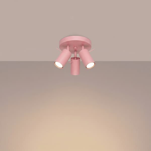 Taklampa RING 3P rosa