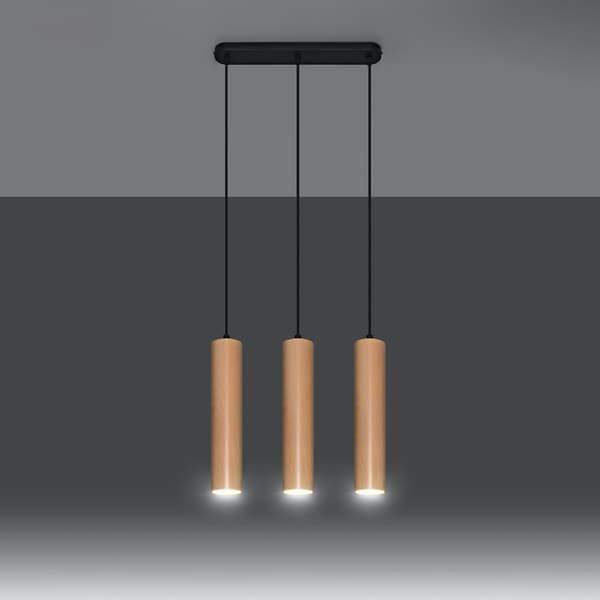 Hängande lampa LINO 3 trä
