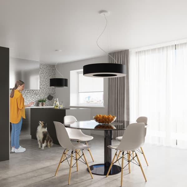 Ljuskrona SATURNO SLIM 70 svart