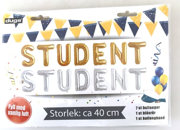 Student Folieballong Guld 40 cm