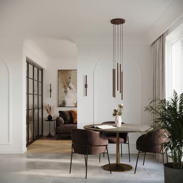Pendellampa PASTELO 3P brun