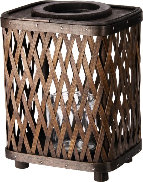 Lykta Natur Mörkbrun Bambu 24 cm