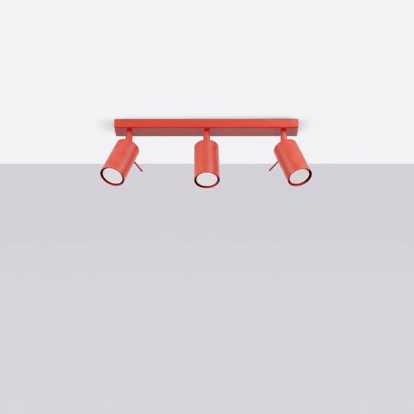 Taklampa RING 3L röd