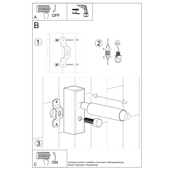 Vägglampa EYETECH 1 svart