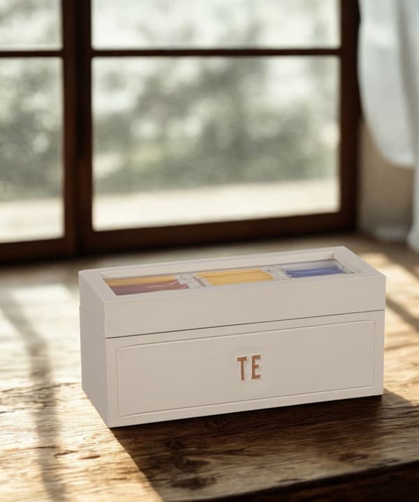 Telåda Teburk Tebox Trälåda Sandfärgad 22 cm