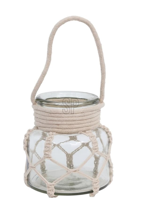Ljushållare Lykta Glas Rep 12 cm
