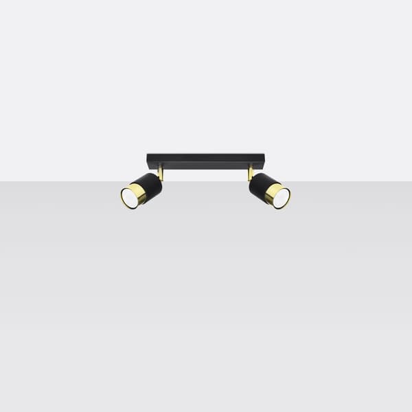 Taklampa NERO 2 svart/guld