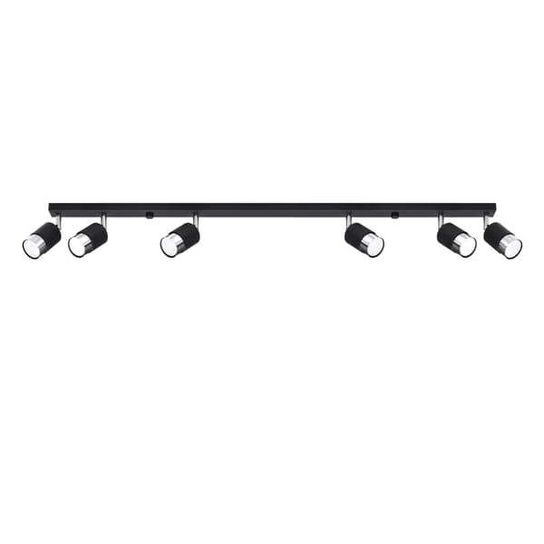Taklampa NERO 6 svart/krom