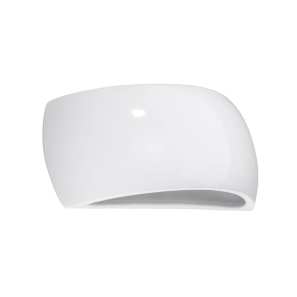 Lackerad vägglampa PONTIUS vit glans
